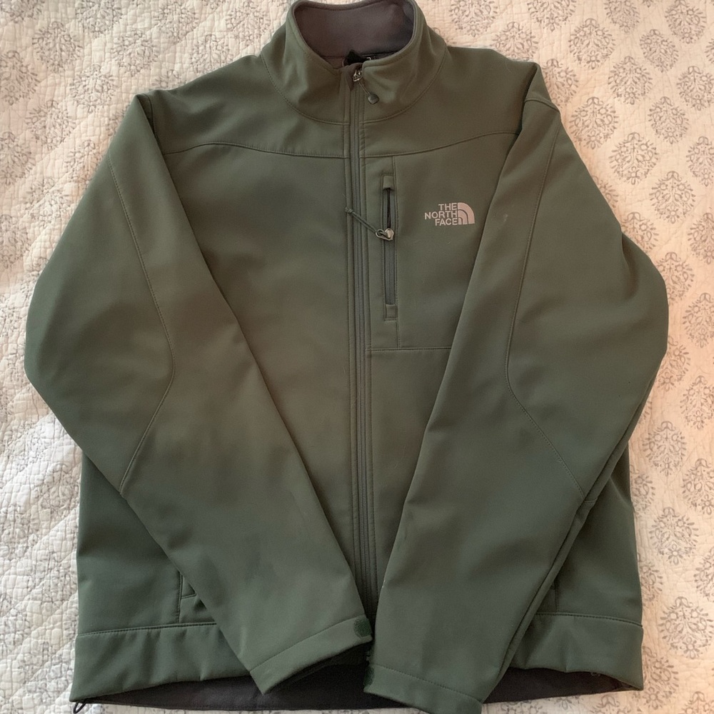 North Face Soft Shell Jacket - Olive Green - Large